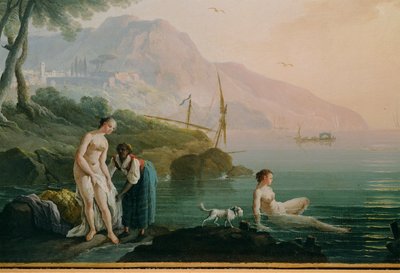 Badende Mädchen am Strand von Claude Joseph Vernet