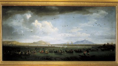 Charles de Bourbon jagt Enten am Patria-See, Gemälde von Joseph Vernet von Claude Joseph Vernet