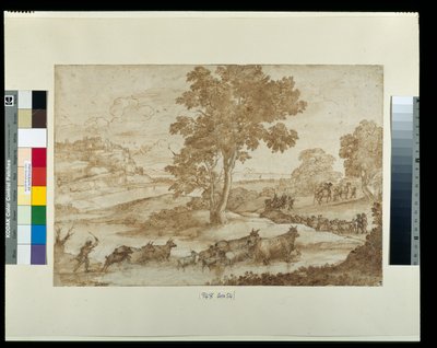 Landschaft mit der Reise von Jakob von Claude Lorrain