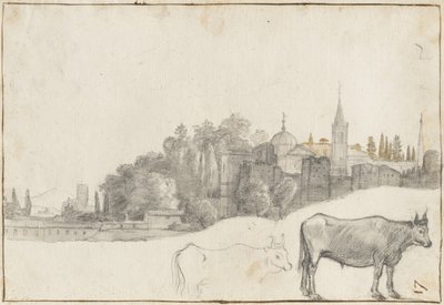 Ein Blick außerhalb der Piazza del Popolo in Rom, 1640-41 von Claude Lorrain