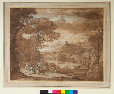 Landschaft mit der Nymphe Egeria, die um Numa trauert von Claude Lorrain