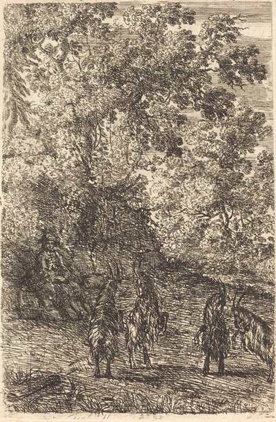 Hirte mit vier Ziegen (Les quatre chèvres) von Claude Lorrain