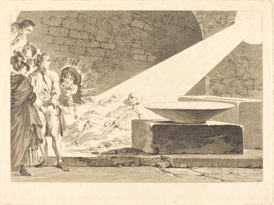 Fragonard und Bergeret mit ihren Frauen beim Besuch eines Grabes in Pompeji von Claude Mathieu Fessard after Jean Honoré Fragonard