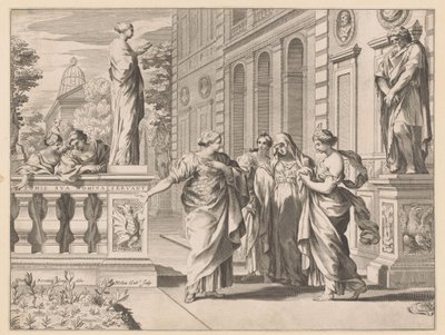 Allegorie zu Ehren des Collegio Romano von Claude Mellan