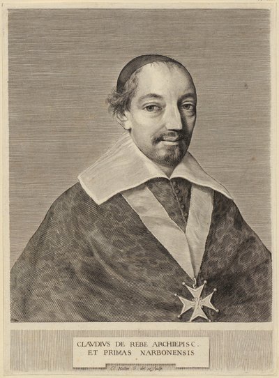 Porträt von Claude de Rebé, Erzbischof von Narbonne von Claude Mellan