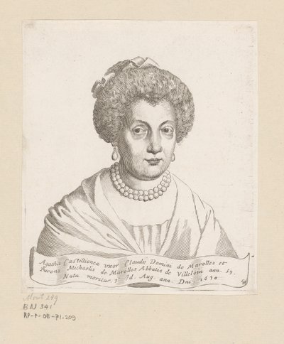 Porträt von Agathe de Châtillon von Claude Mellan