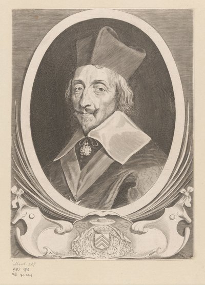 Porträt von Armand-Jean Du Plessis, Kardinal de Richelieu von Claude Mellan