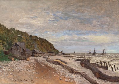 Werft in der Nähe von Honfleur; Le Chantier de Petits Navires, pres de Honfleur, 1864 von Claude Monet