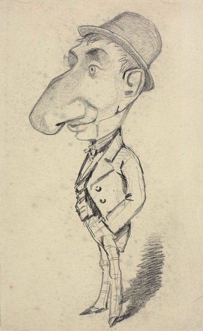 Karikatur eines Mannes mit großer Nase von Claude Monet