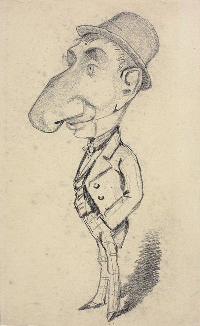Karikatur eines Mannes mit großer Nase von Claude Monet
