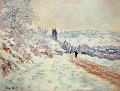 Die Straße nach Vetheuil, Schneeeffekt von Claude Monet