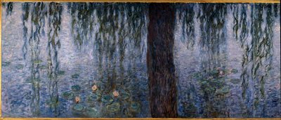 Die Seerosen, klarer Morgen mit Weiden (linker Teil des Triptychons). Gemälde von Claude Monet, 1914-1926 von Claude Monet