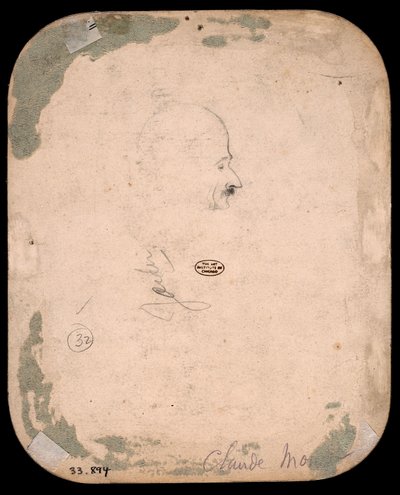 Monet - Skizze eines männlichen Kopfes im Profil (verso), 1855-56 von Claude Monet
