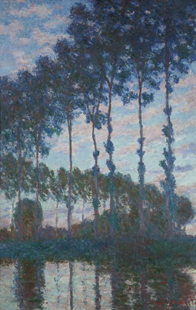 Pappeln am Ufer der Epte, Abendstimmung, 1891 von Claude Monet