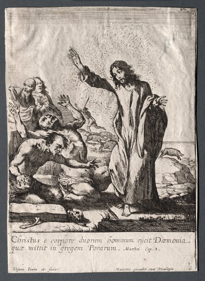 Die Wunder Jesu Christi: Christus befreit den Besessenen von Claude Vignon