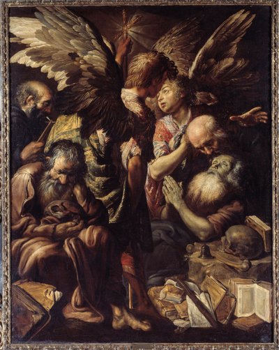 Der Tod des heiligen Antonius (oder Antonius der Große, 250/51-356) von Claude Vignon