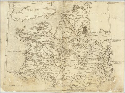 1507 Ptolemäische Karte von Frankreich von Claudius Ptolemy