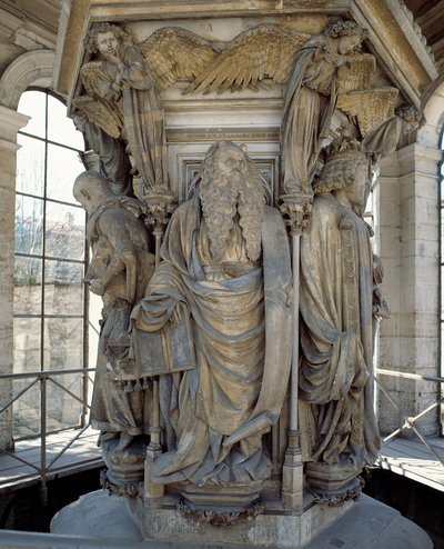 Der Sockel des Mosesbrunnens zeigt die Propheten, die das Kommen Christi voraussagten (Skulptur) von Claus Sluter