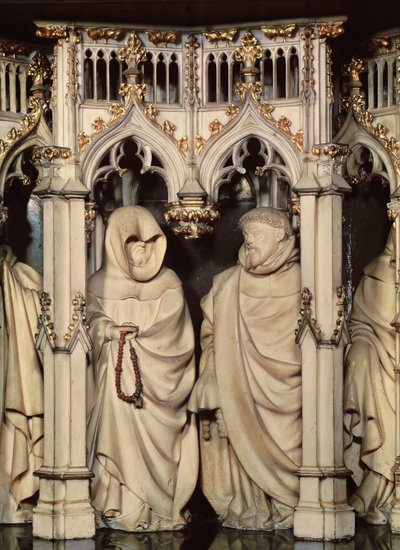 Das Grab von Philipp dem Kühnen (1342-1404) (Detail) von zwei Trauernden, aus der Kirche von Chartreuse in Champmol von Claus and Marville Jean de (d.1389) Sluter