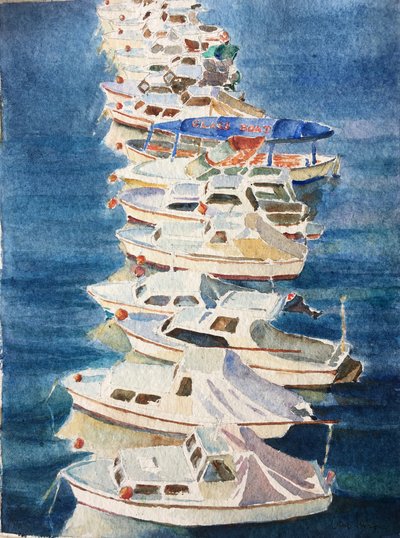 Sonnenuntergang, Hafen von Dubrovnik von Clive Wilson