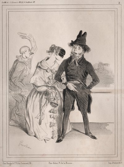 Karnevalsskizzen: Das ist seltsam! Sie sagt mir, dass ich Philibert Désormeaux bin und dass ich für einen Idioten gehalten werde!! ....woher zum Teufel weiß sie das? von Clémente Pruche