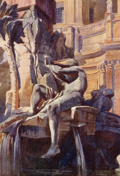 Der Brunnen auf der Piazza Navona, Rom von Commendator Formilli