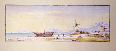 Strand von Bordighera, von Consalvo Carelli, Italien von Consalvo Carelli