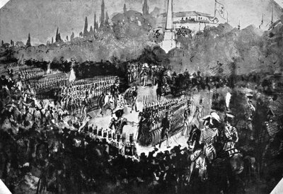 Eine Parade in Madrid von Constantin Guys