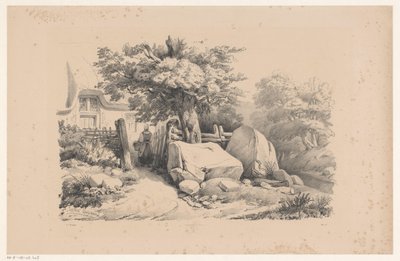 Landschaft mit Zugangstor zum Wohnhaus Das Landschaft (Serientitel) von Constantinus Cornelis Huysmans