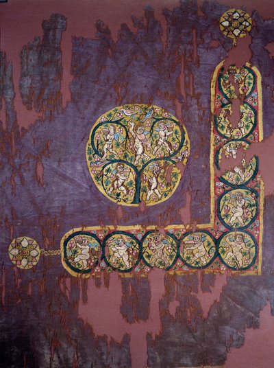 Koptische Kunst: Wandbehang mit Ernteliebe (4. Jahrhundert n. Chr.), Paris, Musée du Louvre von Coptic Coptic