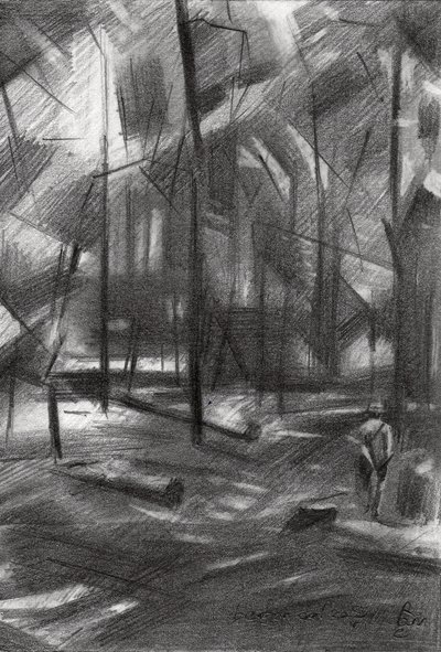 Abstrakter Waldspaziergang von Corné Akkers