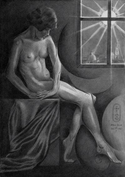 Elegante Figur Fensterblick von Corné Akkers