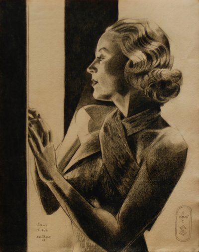 Elegante Frau im Profil von Corné Akkers