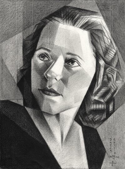Geometrisches Frauenporträt von Corné Akkers