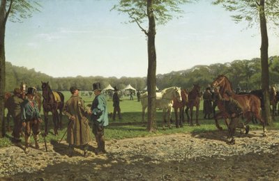 Pferdemarkt auf der Maliebaan in Den Haag von Cornelis Albertus Johannes Schermer