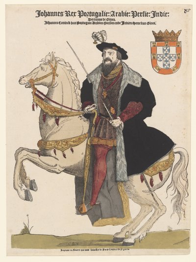 Porträt von Johannes III. von Portugal zu Pferd von Cornelis Anthonisz.