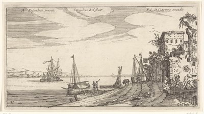 Gasthaus am Hafen (Hafenszenen) von Cornelis Bol