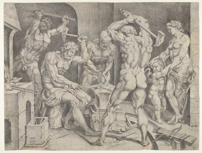 Die Schmiede des Vulkan, 1546 von Cornelis Bos