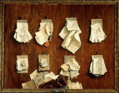 Quodlibet mit Schriftstücken des Schatzamtes der Stadt Amsterdam von Cornelis Brizé