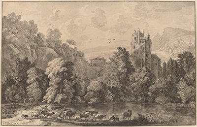 Tal mit einer alten Burg, 1784, veröffentlicht 1786 von Cornelis Brouwer