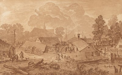 Dorf mit Teich, ca. 1782 von Cornelis Brouwer