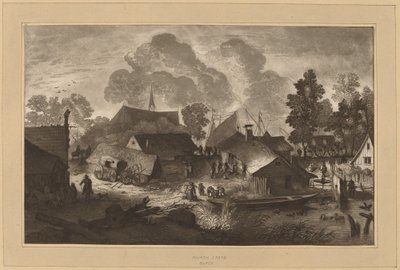 Dorf mit Teich, um 1782 von Cornelis Brouwer