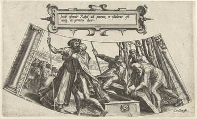 Die Begegnung von Jakob und Rachel am Brunnen Die Geschichte von Jakob (Serientitel) von Cornelis Cort