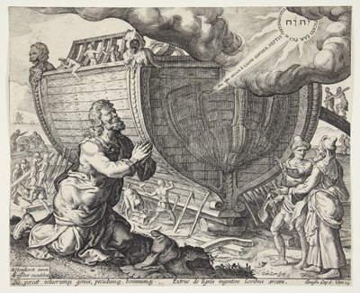 Gott weist Noah an, die Arche zu bauen von Cornelis Cort