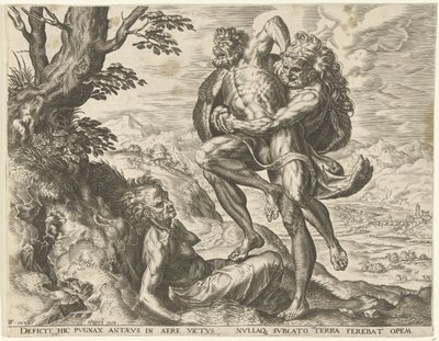 Herkules ringt mit Antäus (Werke des Herkules, Serie) von Cornelis Cort