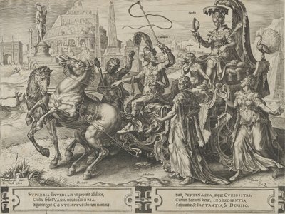 Der Triumph des Stolzes, aus Der Zyklus der Wechselfälle menschlicher Angelegenheiten, Platte 3, 1564 von Cornelis Cort