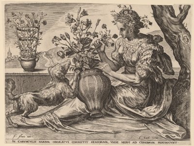 Geruchssinn von Cornelis Cort after Frans Floris I