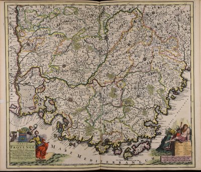 Grafschaft und Generalregierung der Provence: unterteilt in ihre Seneschallate und Viguereien mit den angrenzenden Gebieten, nämlich der Fürstentum Orange, das Comtat Venaissin usw., basierend auf den neuesten Berichten von Cornelis Danckerts