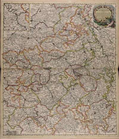 Comté et gouvernement générale de Champagne: ou sont la vraye Champagne, la Brie, le Remois, Retelois, Senonois, la Pertois, Bassigny et le village et divise en plusieurs élection von Cornelis Danckerts