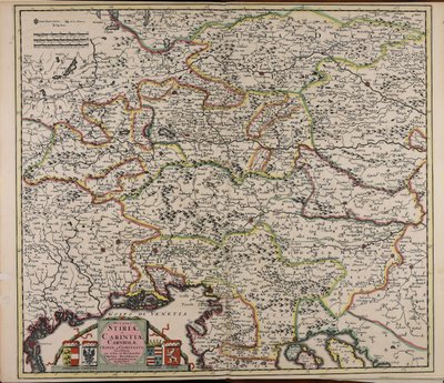 Ducatus Stiriae et Carintiae Carniolae Cilleiae que comitatus nova tabula que et pars est meridionalior circuli Austriaci von Cornelis Danckerts